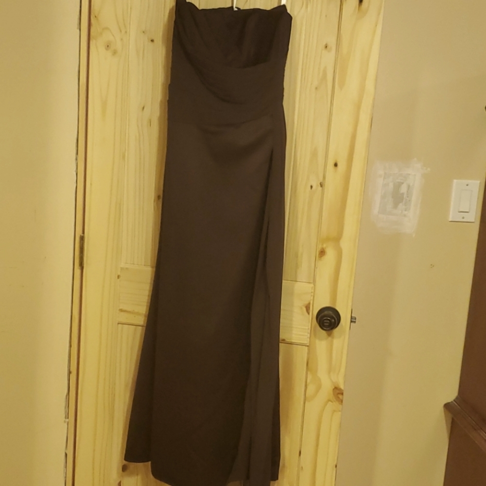 Long brown bridesmaids dress